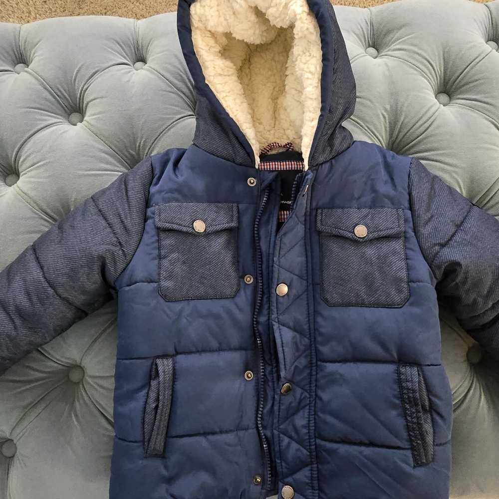 Ben Sherman Blue Kids Jacket with Cream Lining